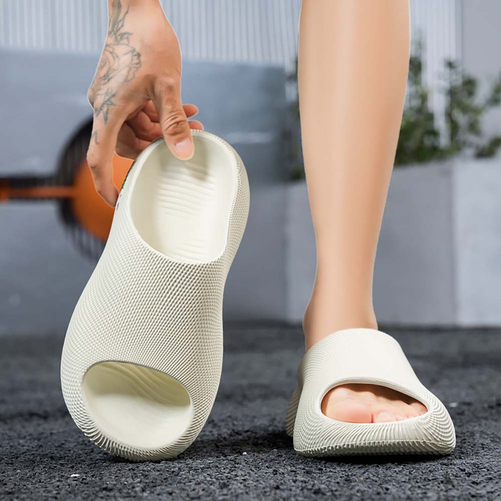 Men Shoes On Cloud - SHAJI Men Cloud Slides, Summer Thick