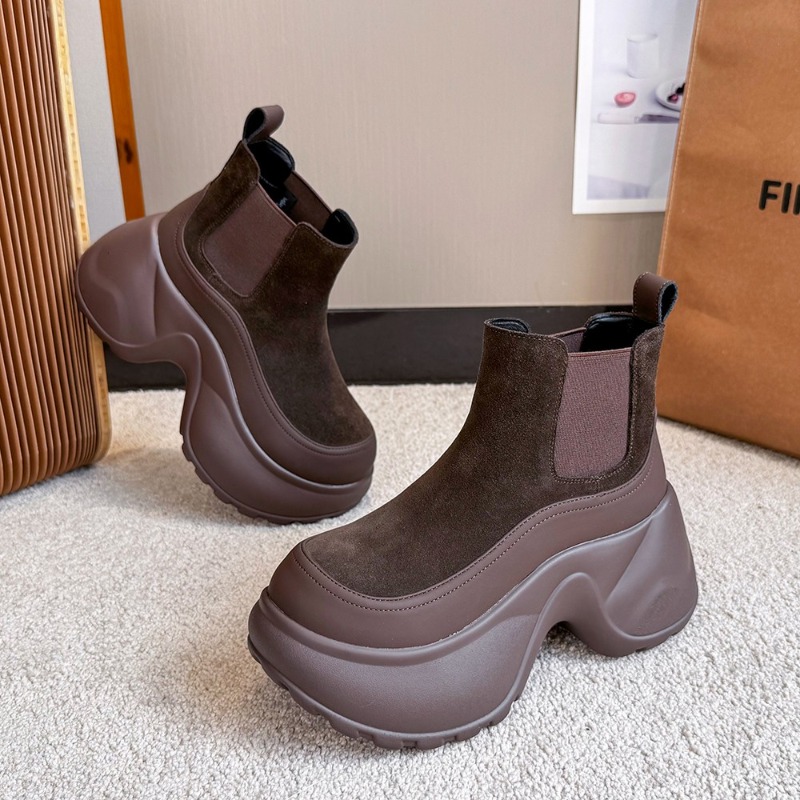 Chelsea Boots Suede - Ankle Boots for Women's Flats Platform