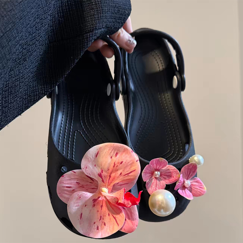 Men Shoes Elegant - Designer Retro Flower Diy Ballet Clogs