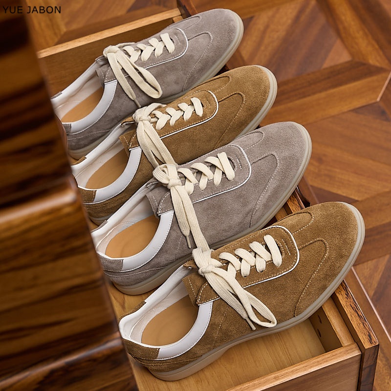 Men Shoes Trainers - Brown Retro Genuine Leather men's 2026