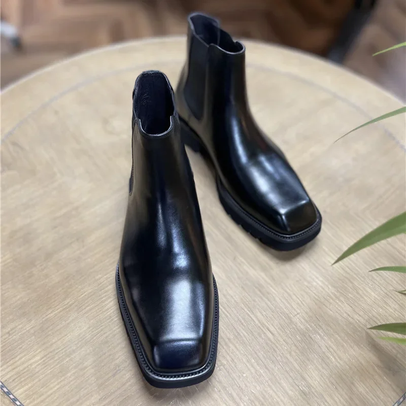 Men Shoes Elegant - Elegant Mens Genuine Leather Boots Luxury