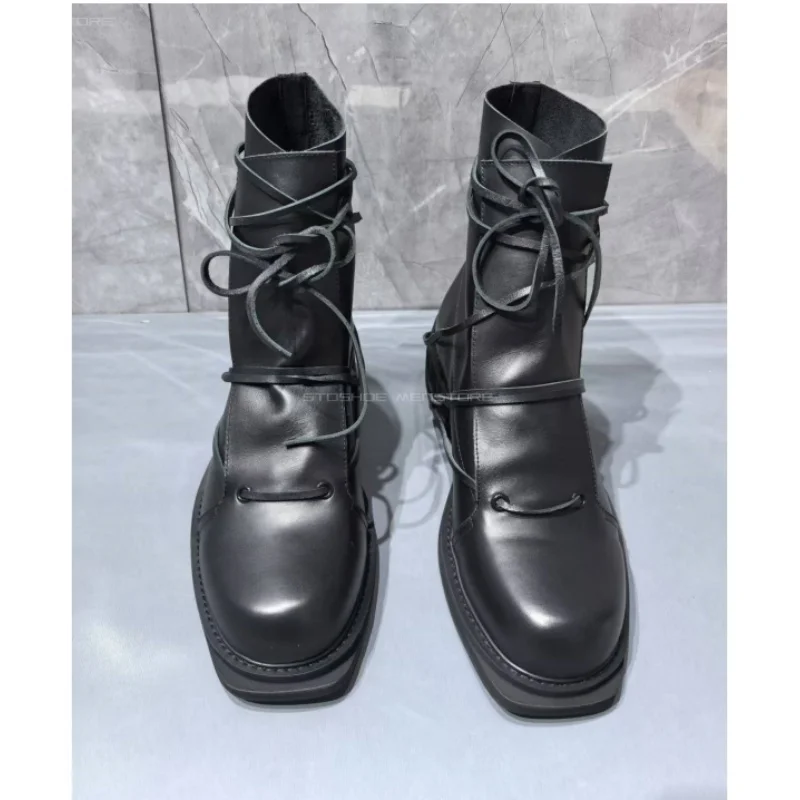 Black Genuine Leather Square T - đánh giá và giá Chelsea Boots Suede