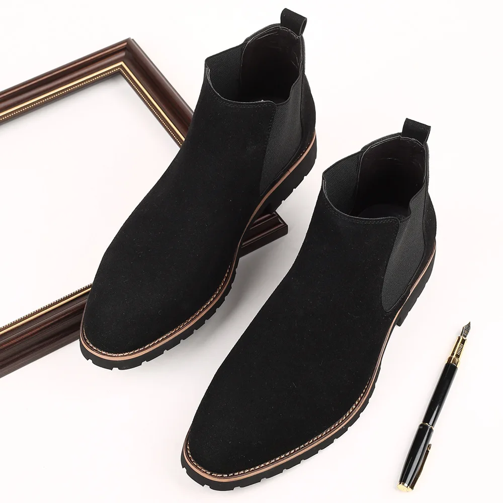 Men Ankle Boots British Style  - đánh giá và giá Chelsea Boots Suede