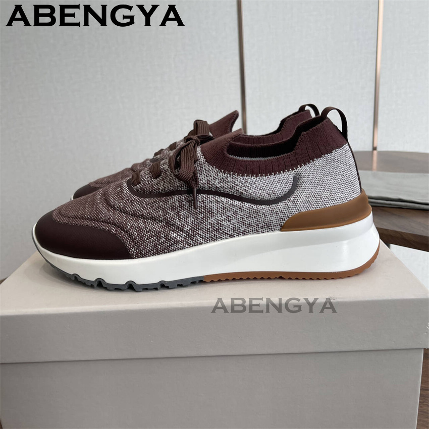 Men New Multicolour Knitted lo - đánh giá và giá Men Shoes Trainers